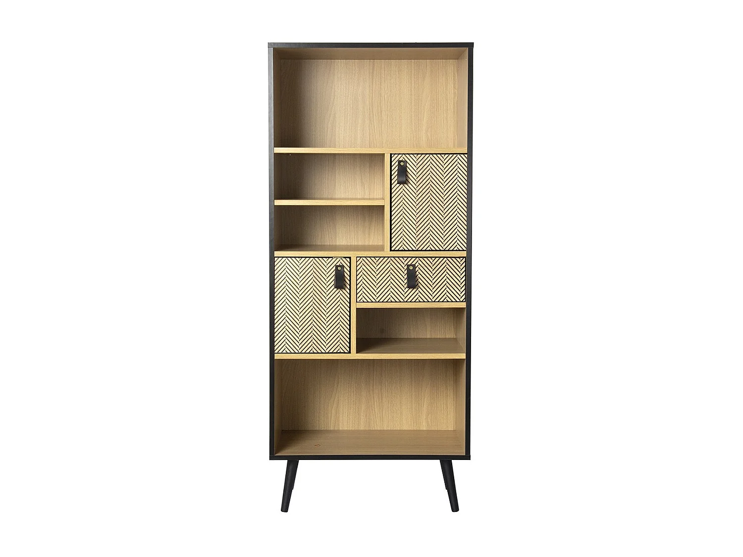 Bibliothèque 2 portes avec motif chevron Chelsea