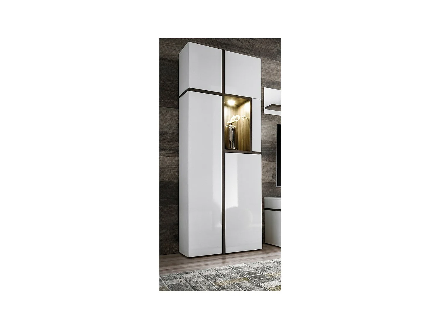 Schaufensterkollektion CRISS + LED. Dekoratives, modernes und stylisches Möbelstück für Ihr Wohnzimmer.