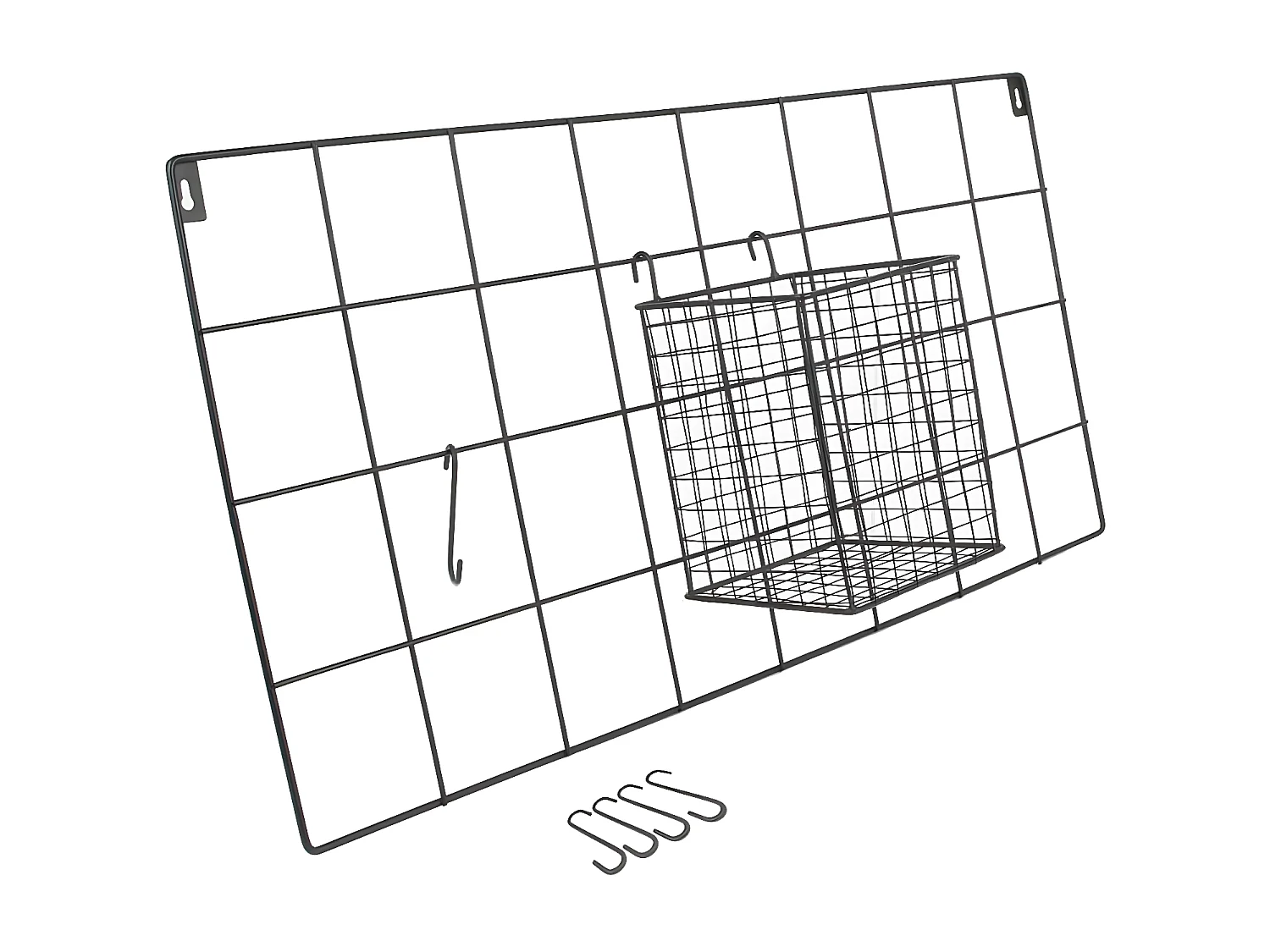 KABLEA - Pêle-Mêle Filaire Métallique Noir avec Pot