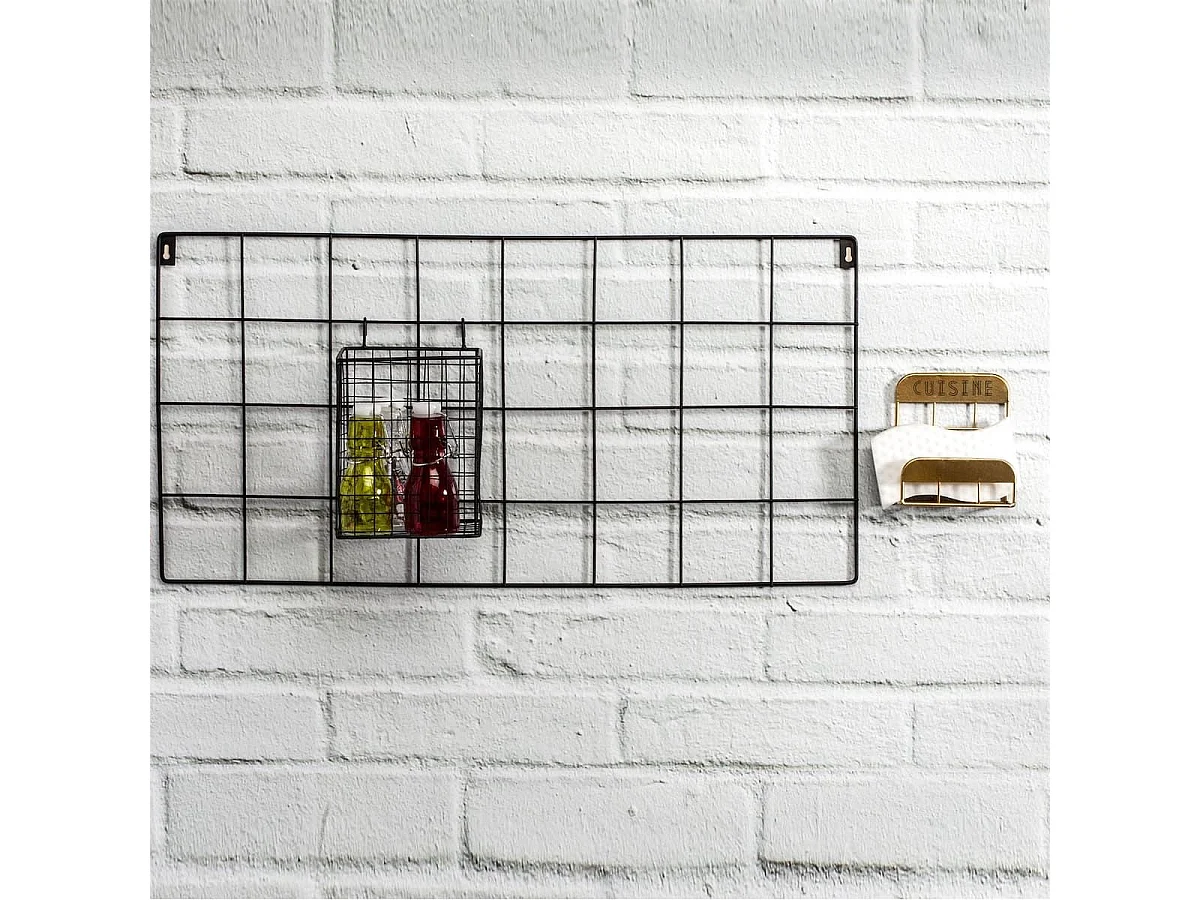 KABLEA - Pêle-Mêle Filaire Métallique Noir avec Pot