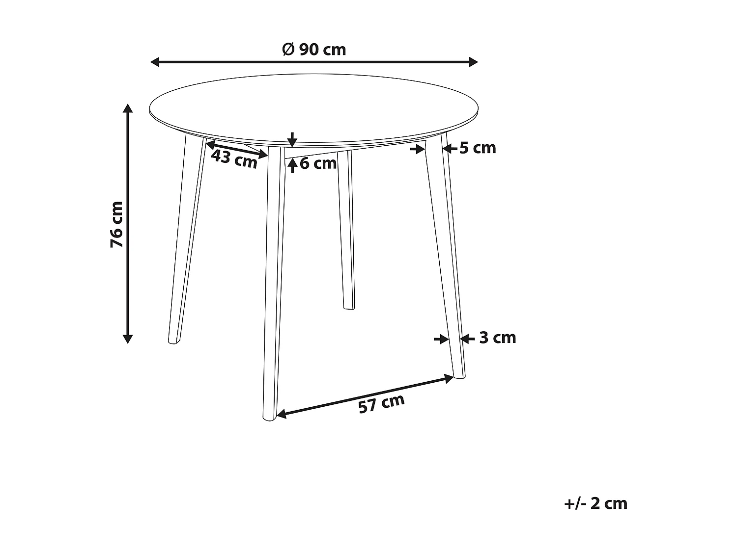 Esstisch heller Holzfarbton rund ⌀ 90 cm für 4 Personen Skandinavisch Sandy