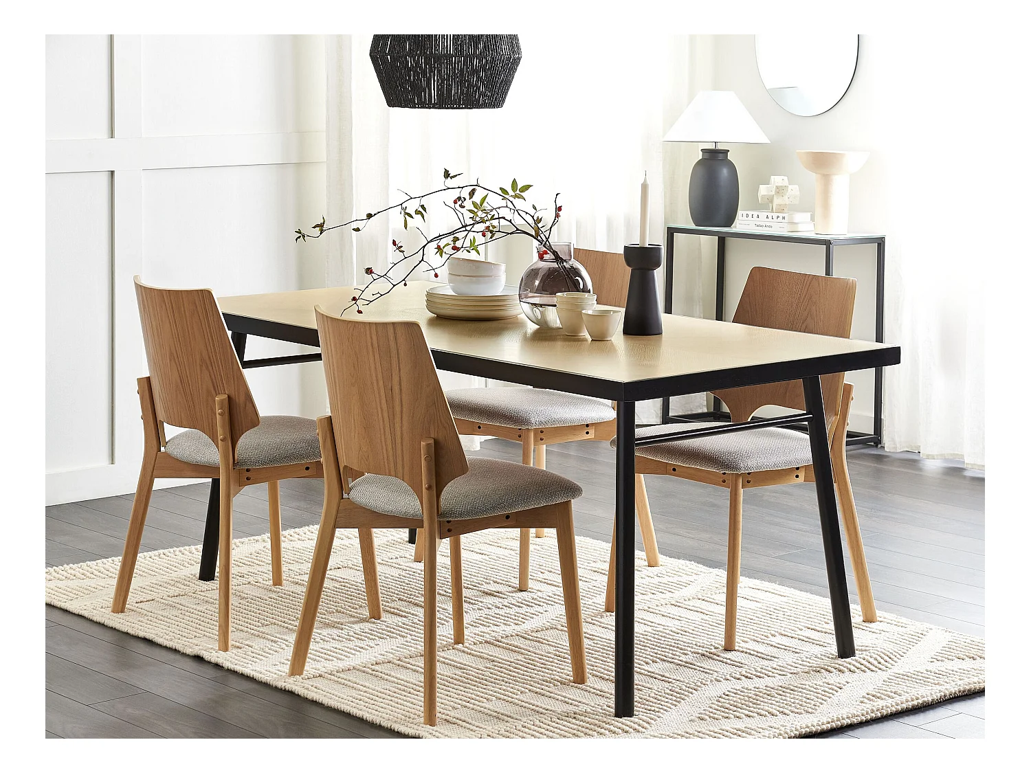 Mesa de comedor IVORIE Fresno claro 180 cm 90 cm