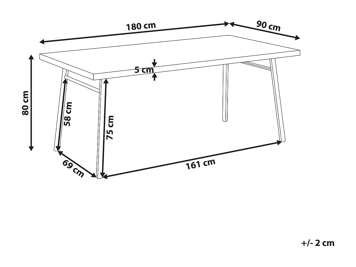 Mesa de jantar IVORIE Freixo claro 180 cm 90 cm