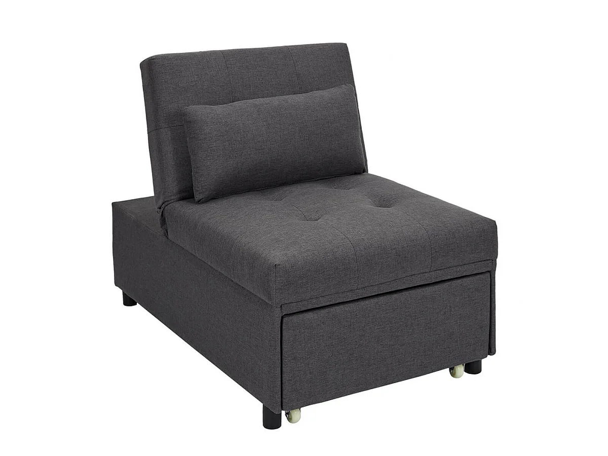 DEKA - Fauteuil Convertible Capitonné Anthracite