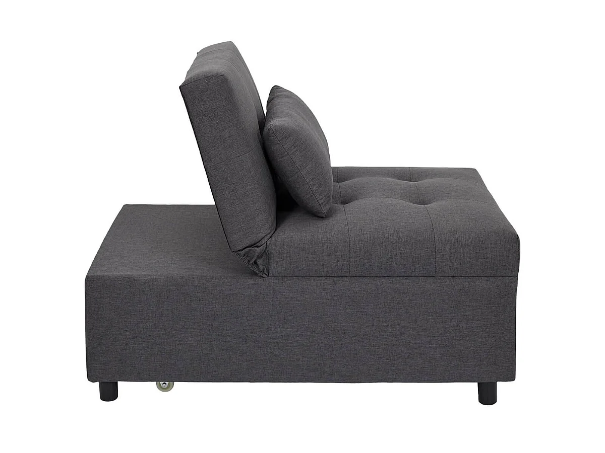 DEKA - Fauteuil Convertible Capitonné Anthracite