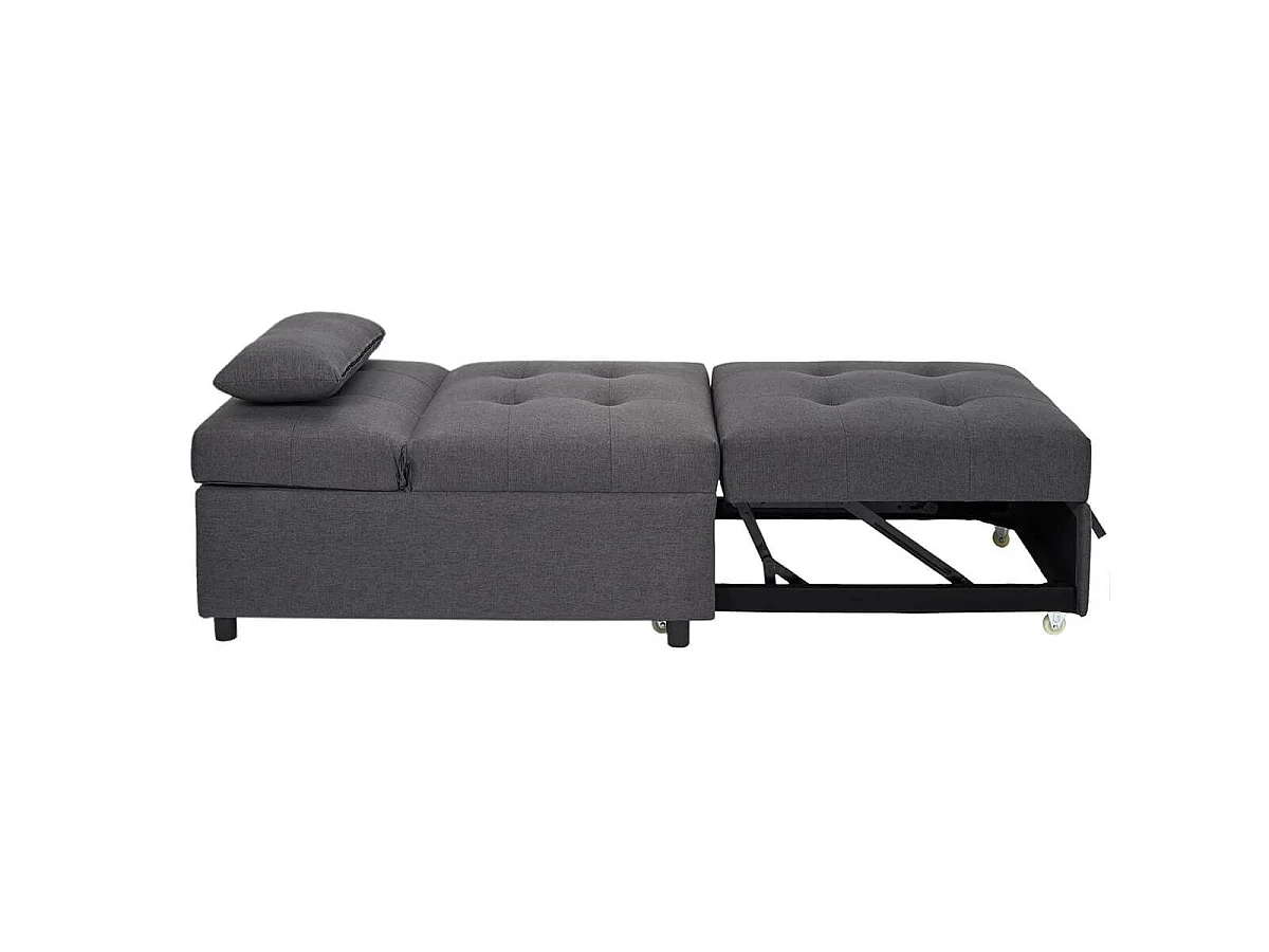 DEKA - Fauteuil Convertible Capitonné Anthracite