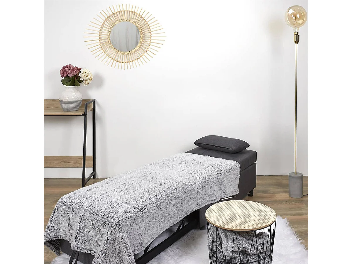 DEKA - Fauteuil Convertible Capitonné Anthracite