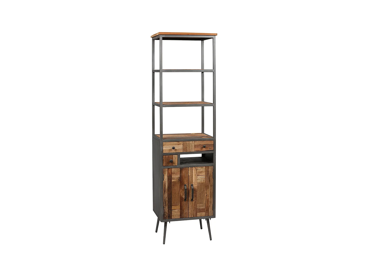 LEONARD - Meuble de Rangement 2 Portes 2 Tiroirs