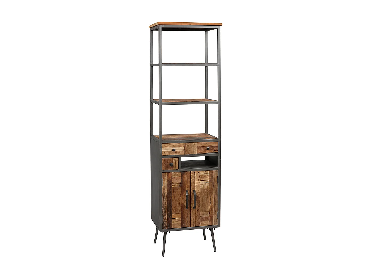 LEONARD - Meuble de Rangement 2 Portes 2 Tiroirs