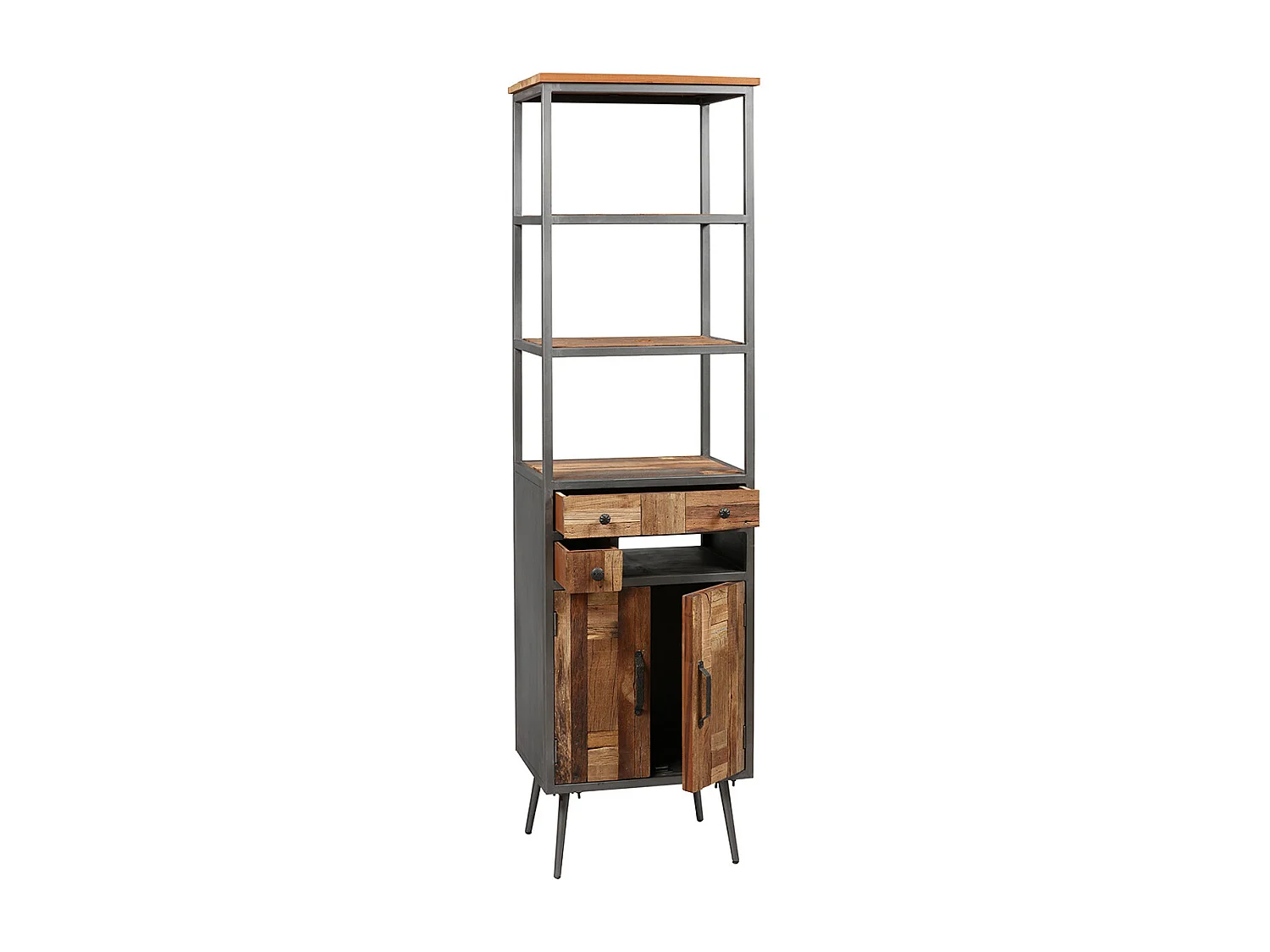 LEONARD - Meuble de Rangement 2 Portes 2 Tiroirs