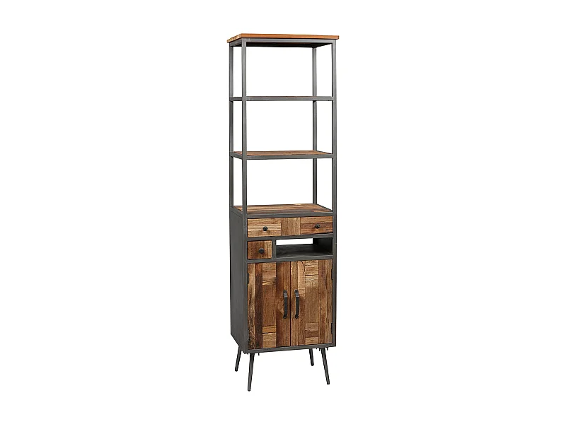 LEONARD - Meuble de Rangement 2 Portes 2 Tiroirs