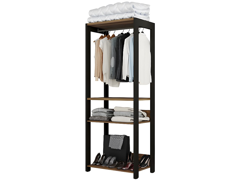 Dressing Ouvert L. 73 cm Noyer et Noir