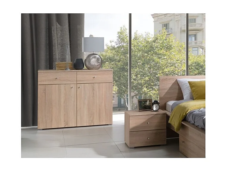 Dressoir MAXIM in lichte eikenkleur - 2 deuren en 2 laden