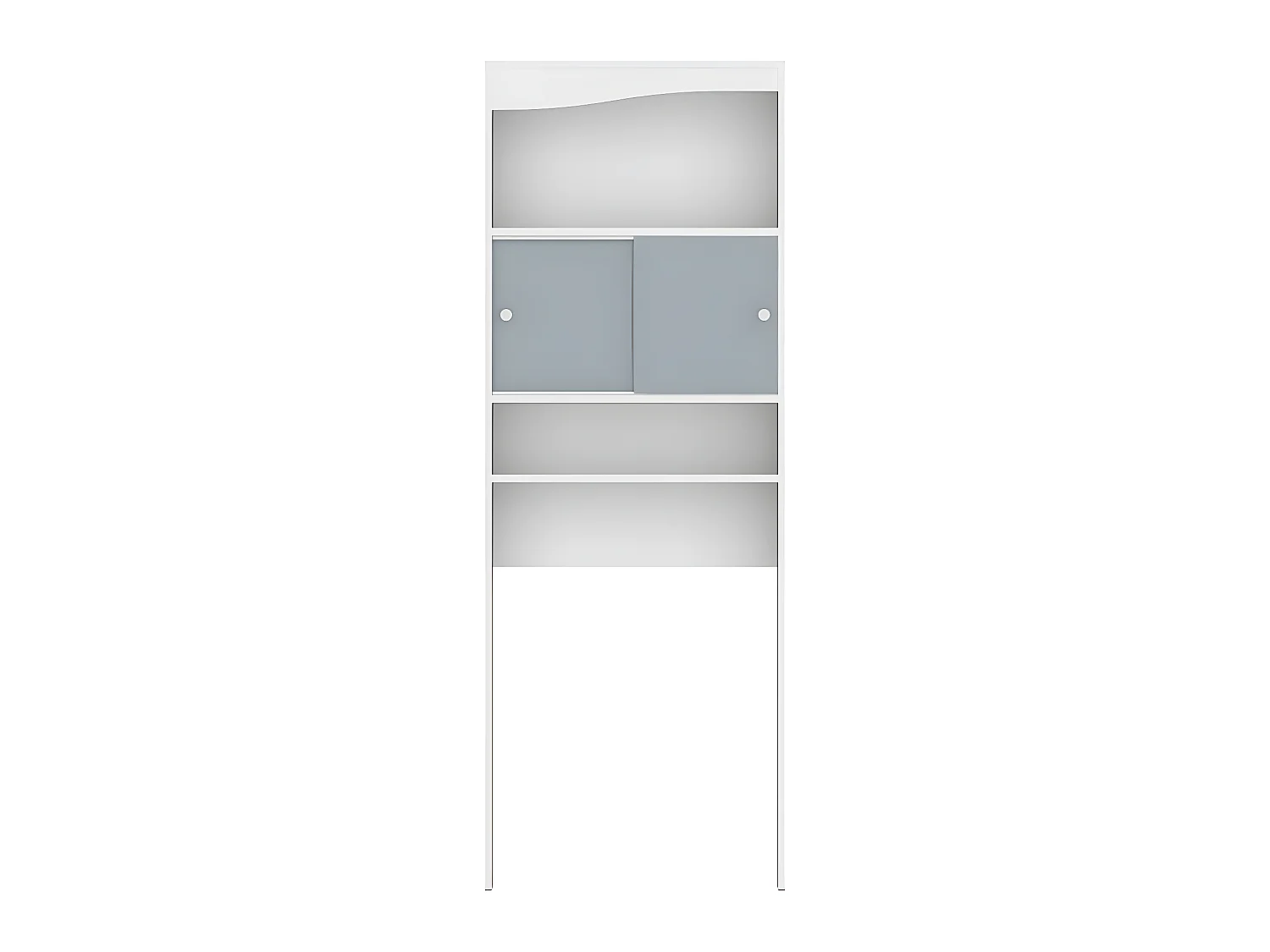 Meuble wc WAVE Blanc et Chêne naturel 64 X 177