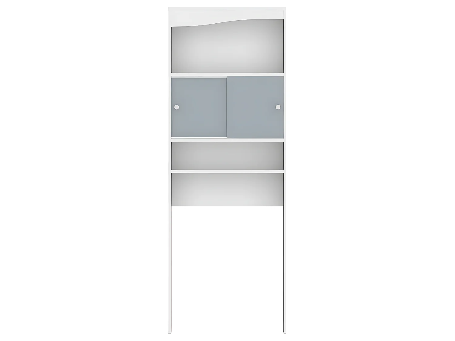 Meuble wc WAVE Blanc et Chêne naturel 64 X 177