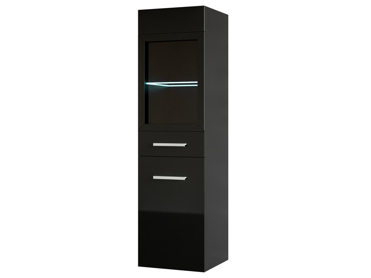 Badezimmerschrank mit LEDs - 30 x 30 x 109 cm - Schwarz - LAURINE günstig online kaufen