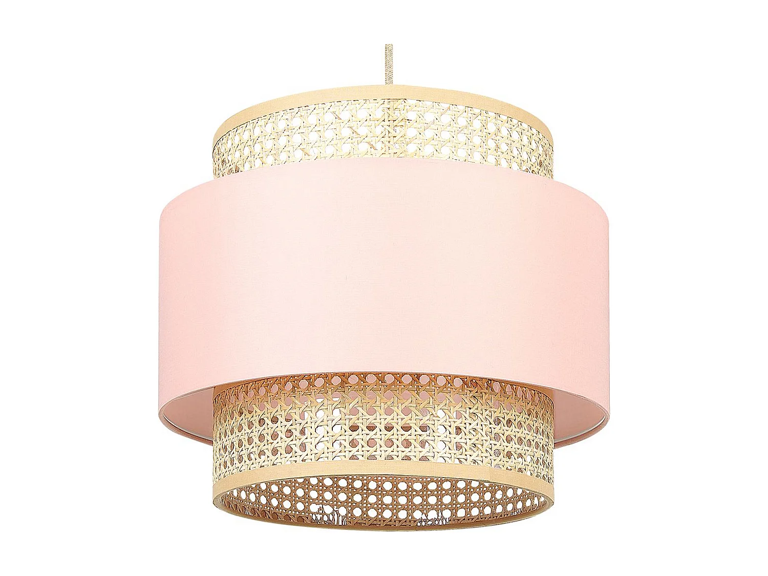 Hängelampe YUMURI Rattan Pfirsichrosa