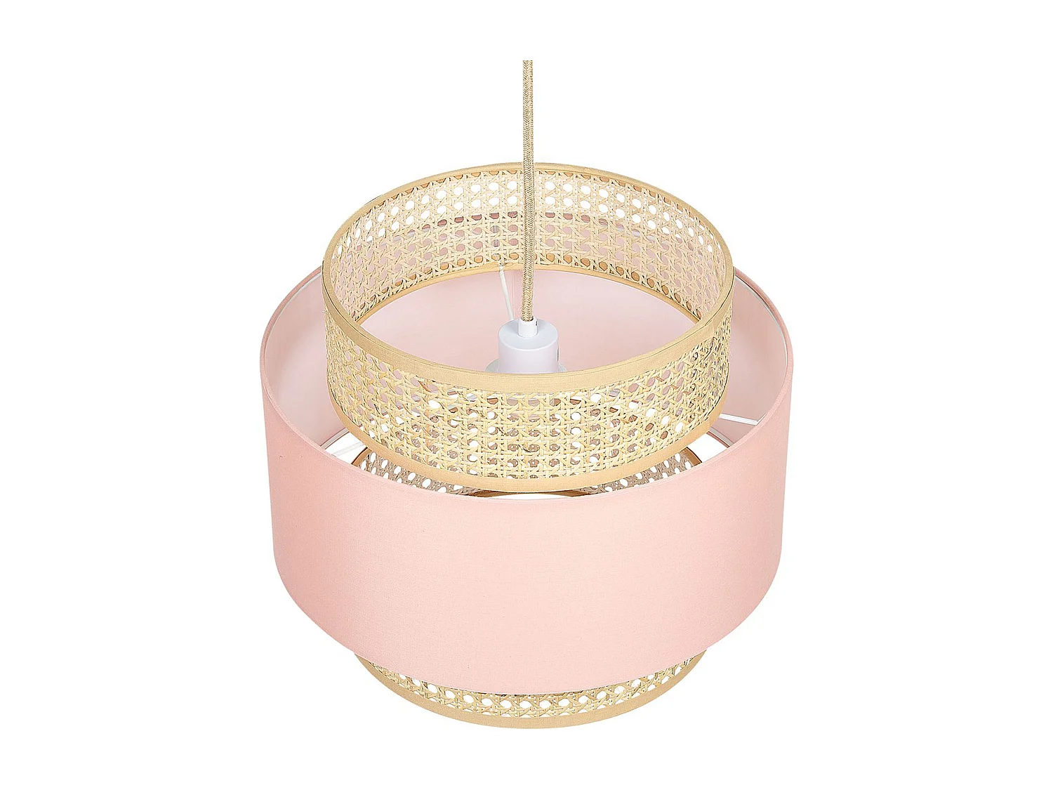 Hängelampe YUMURI Rattan Pfirsichrosa