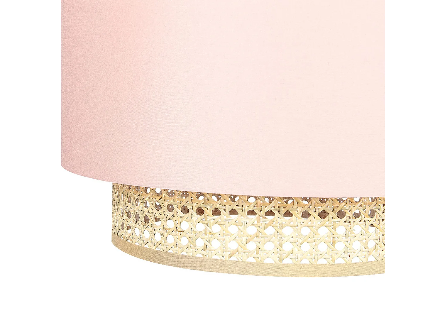 Lampe suspension YUMURI Rotin Rose pêche