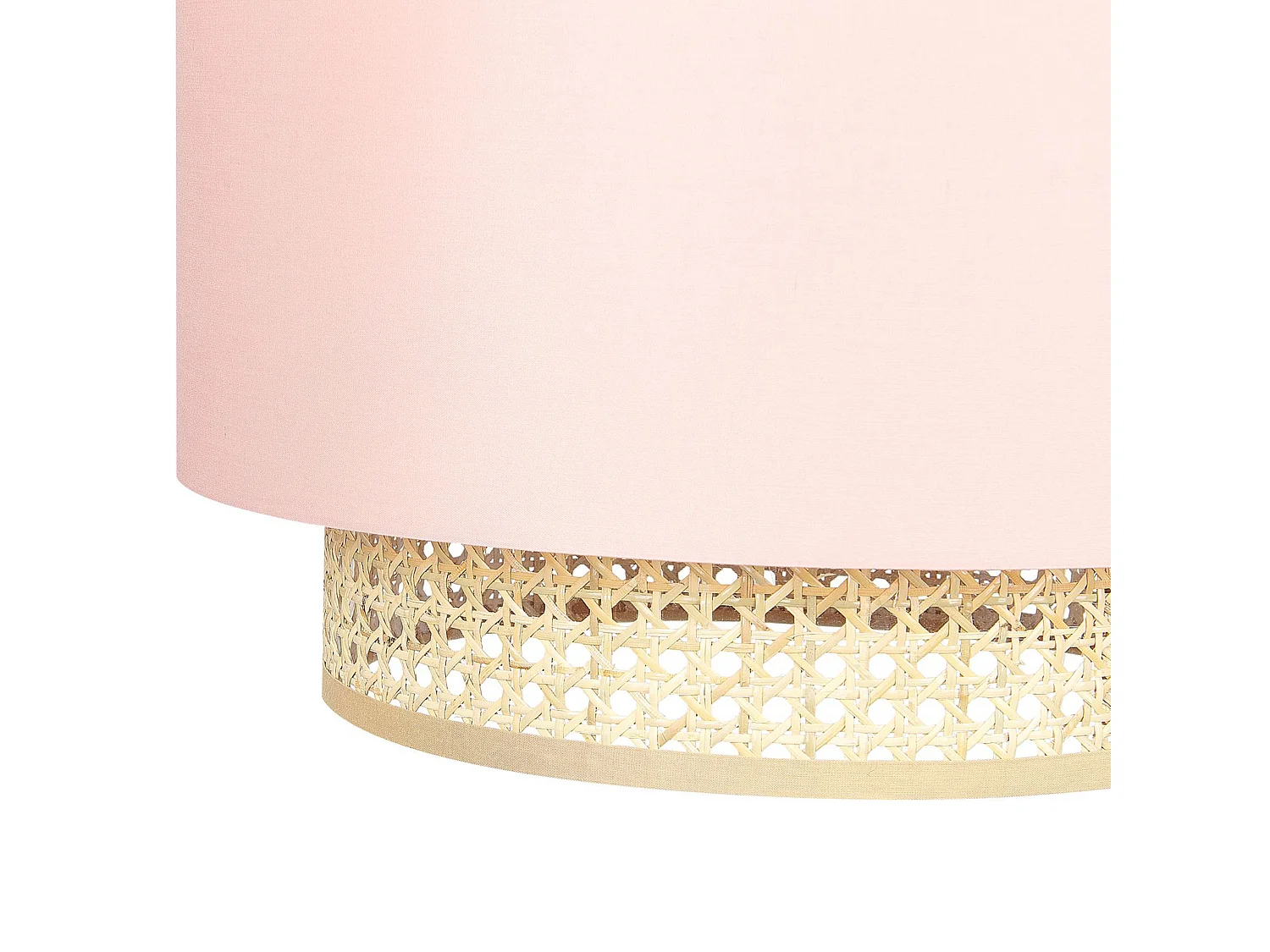 Lampe suspension YUMURI Rotin Rose pêche