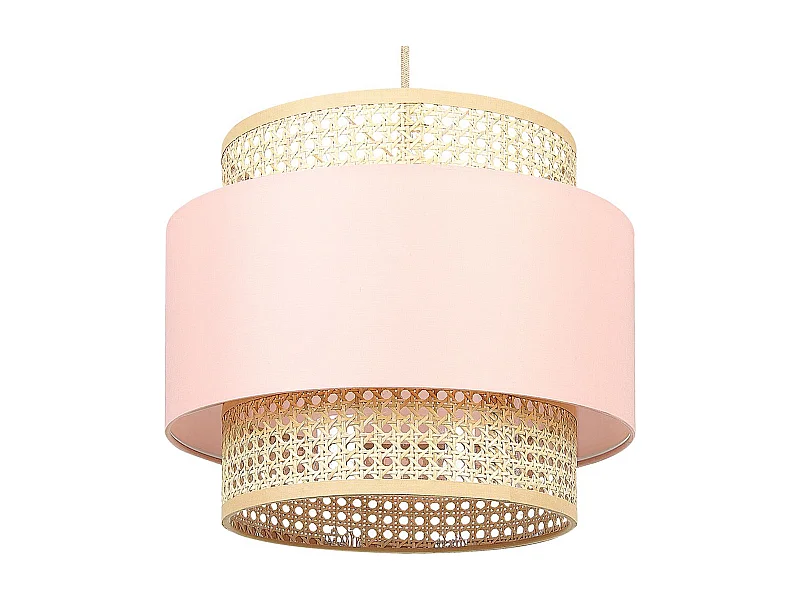 Lampadario YUMURI Rattan Rosa pesca