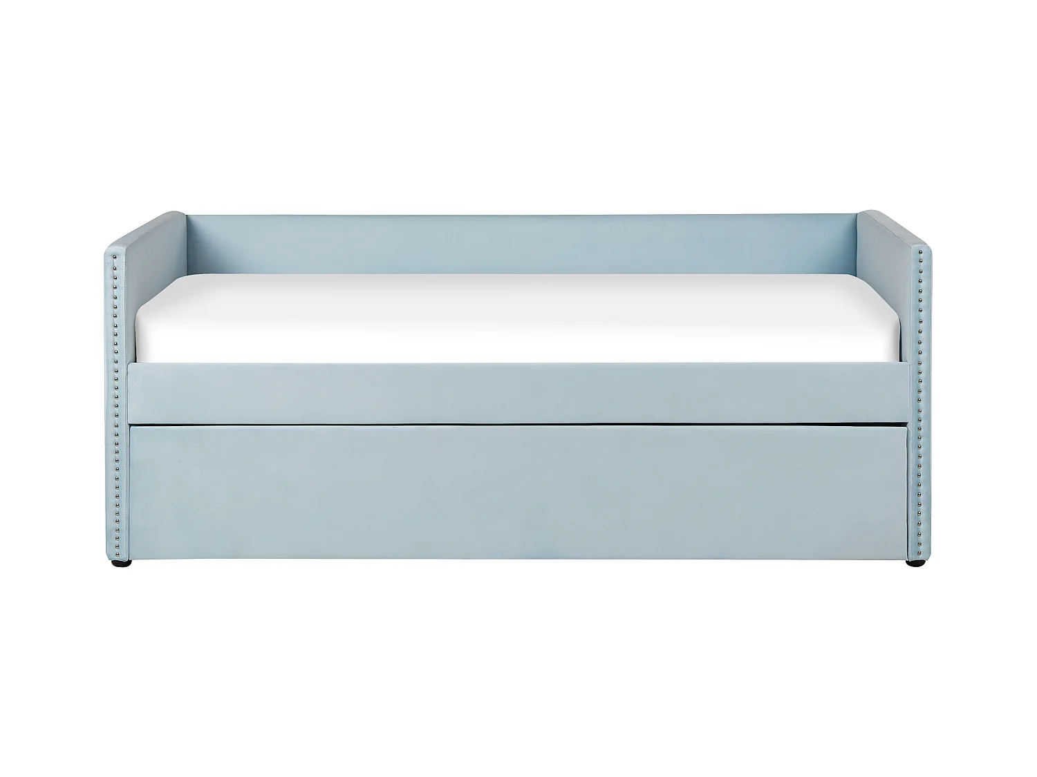 Lit gigogne Velours TROYES 90 x 200 cm Bleu clair