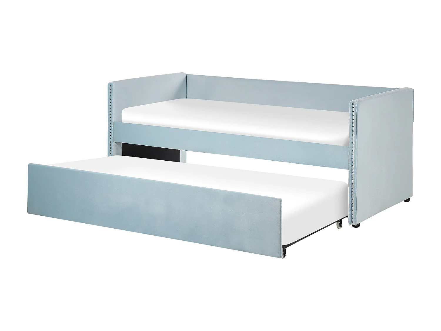 Onderschuifbed Fluweel TROYES 90 x 200 cm Lichtblauw