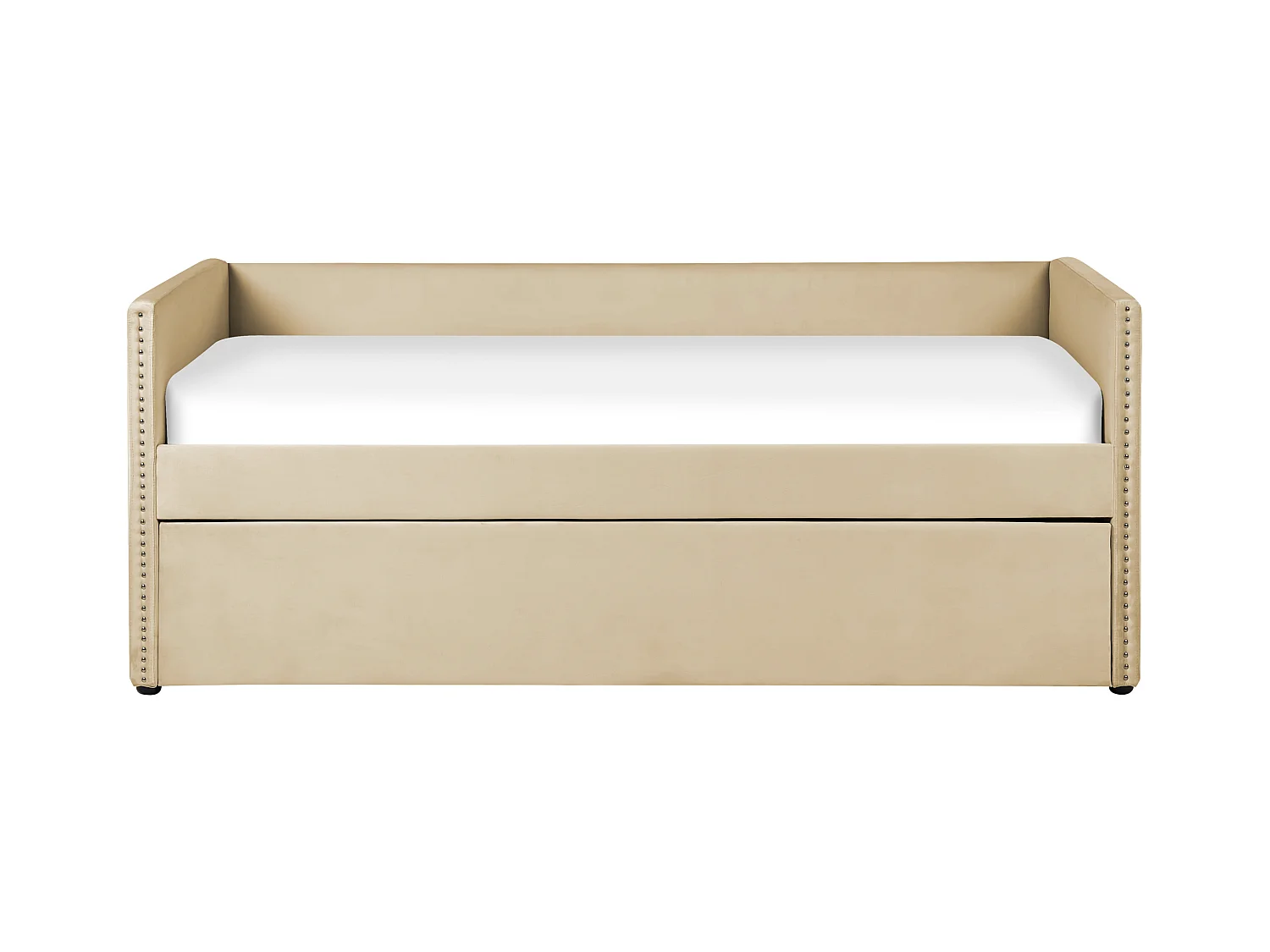 Łóżko wysuwane Welur TROYES 90 x 200 cm Beżowy