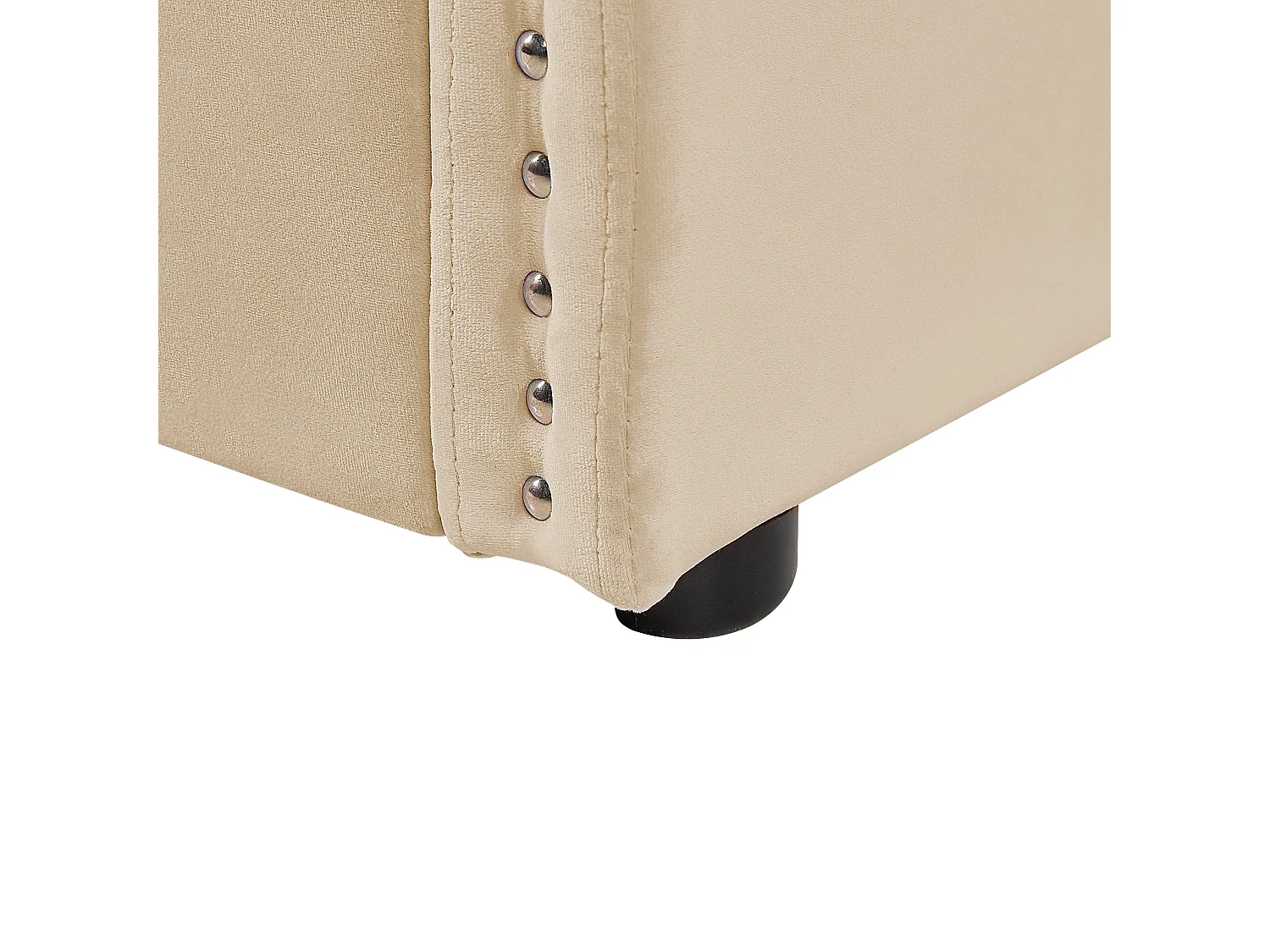 Onderschuifbed Fluweel TROYES 90 x 200 cm Beige