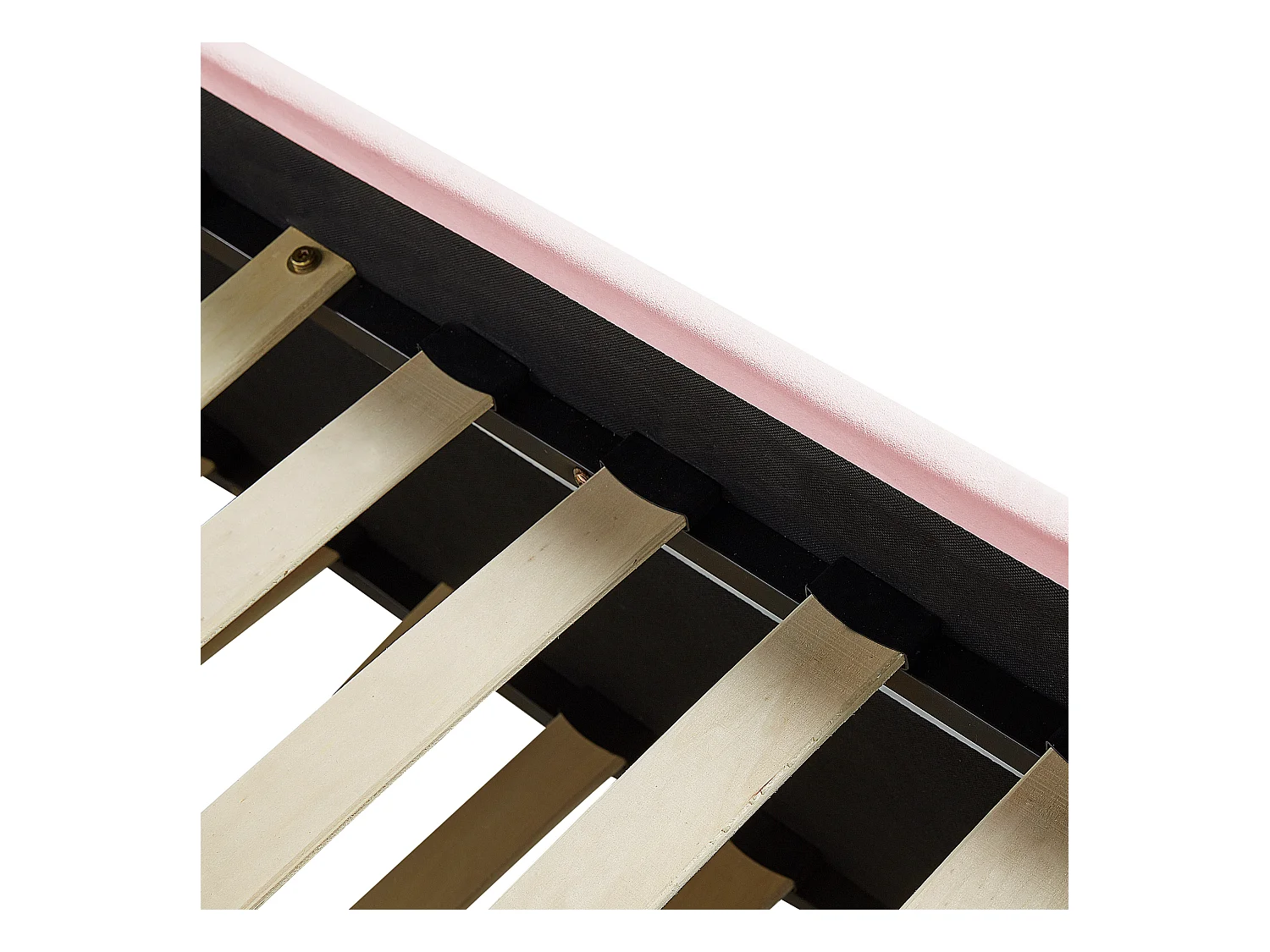 Lit gigogne Velours TROYES 90 x 200 cm Rose pastel