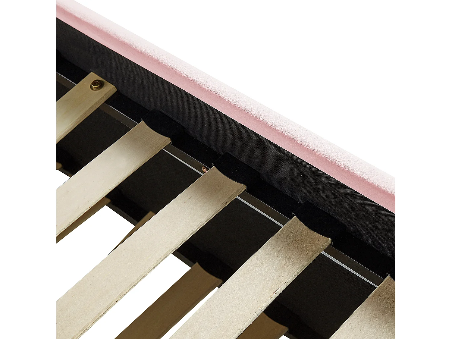 Lit gigogne Velours TROYES 90 x 200 cm Rose pastel