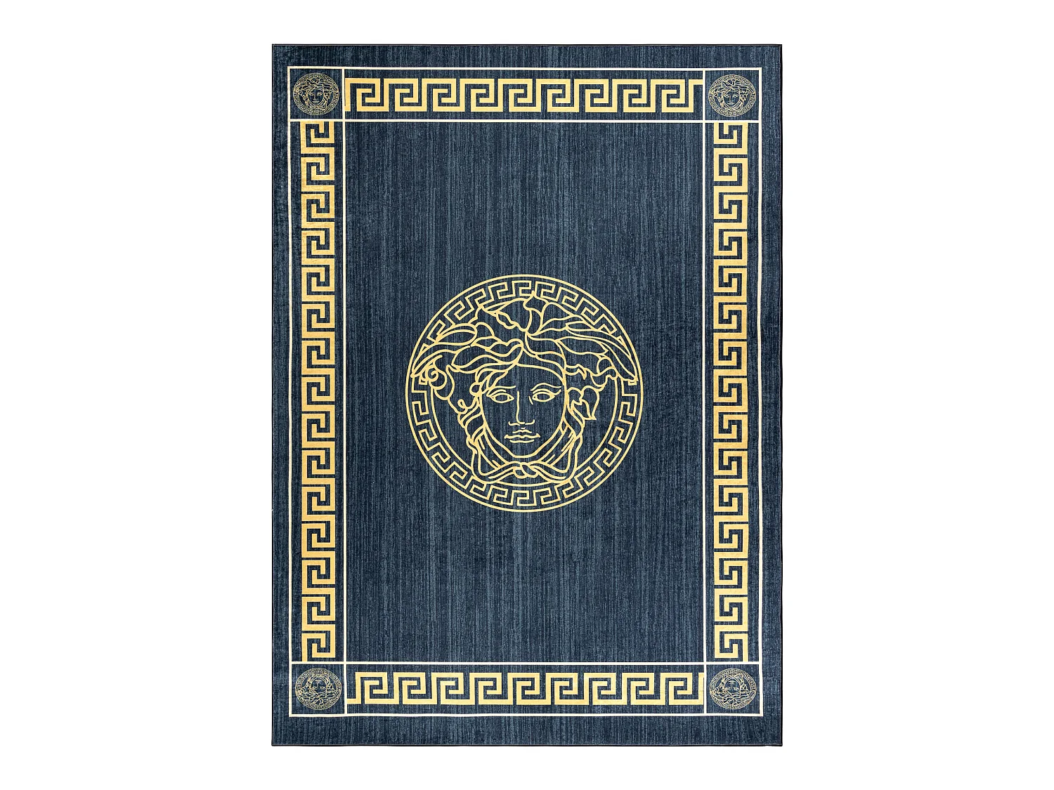 ANDRE 1972 tapijt wasbaar Kader grieks kwallen antislip - blauw / goud 120x170 cm