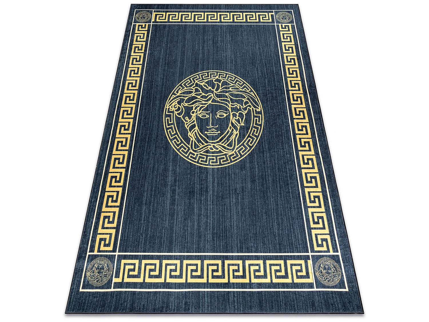Dywan do prania ANDRE 1972 Ramka, meduza grecki antypoślizgowy - nieb 120x170 cm