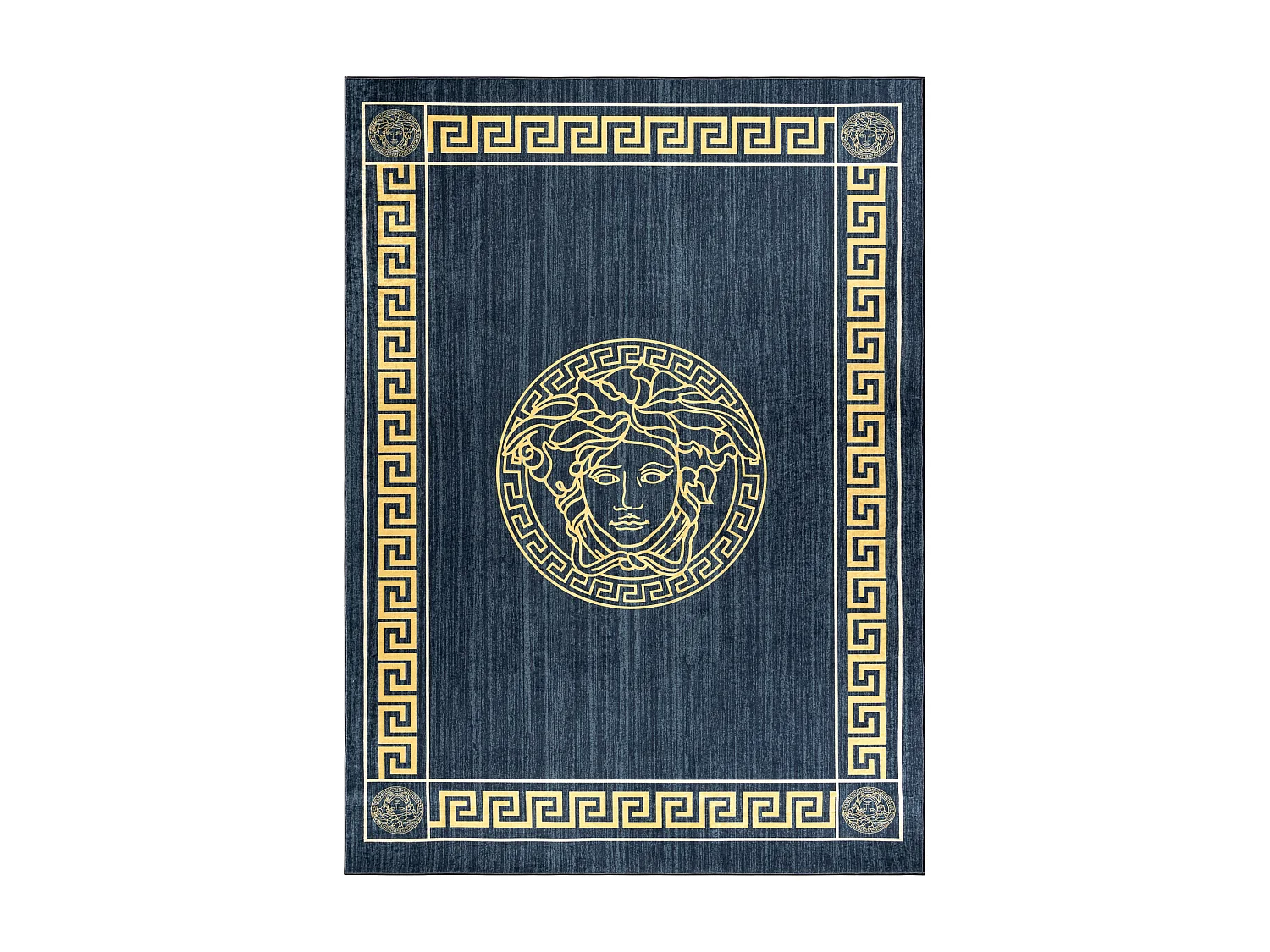 ANDRE 1972 tapijt wasbaar Kader grieks kwallen antislip - blauw / goud 160x220 cm