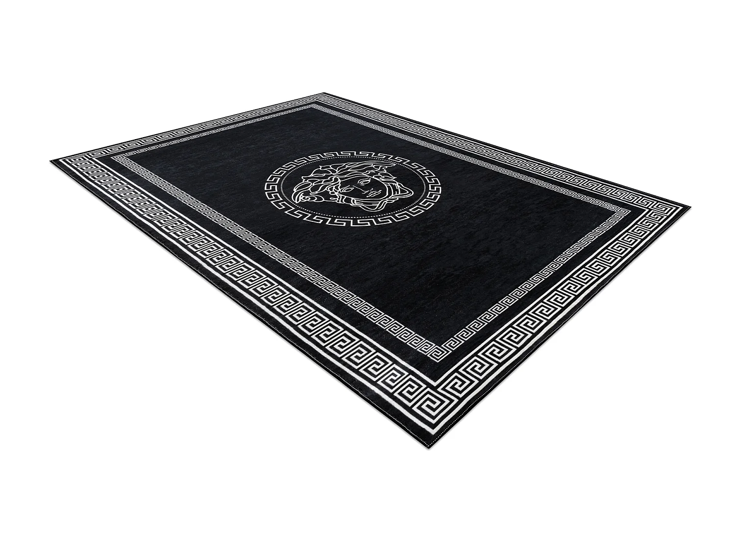 Tappeto lavabile ANDRE 2031 Telaio medusa greco antiscivolo - nero / b 120x170 cm