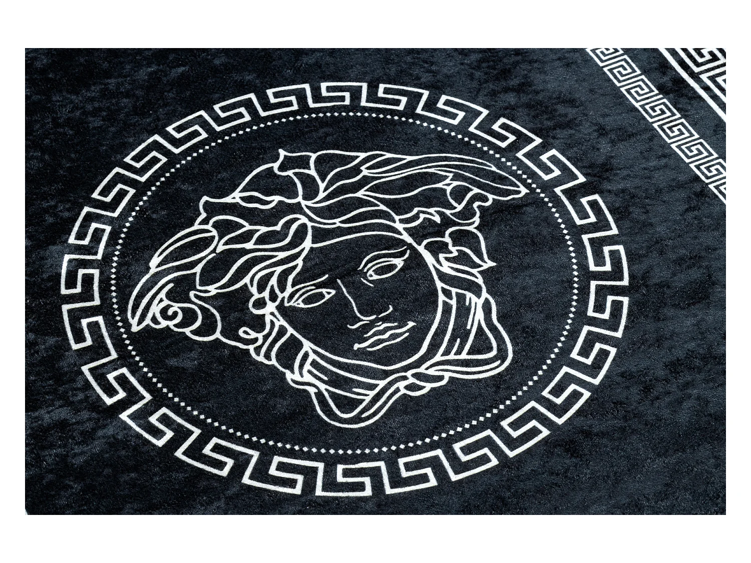 Tappeto lavabile ANDRE 2031 Telaio medusa greco antiscivolo - nero / b 120x170 cm