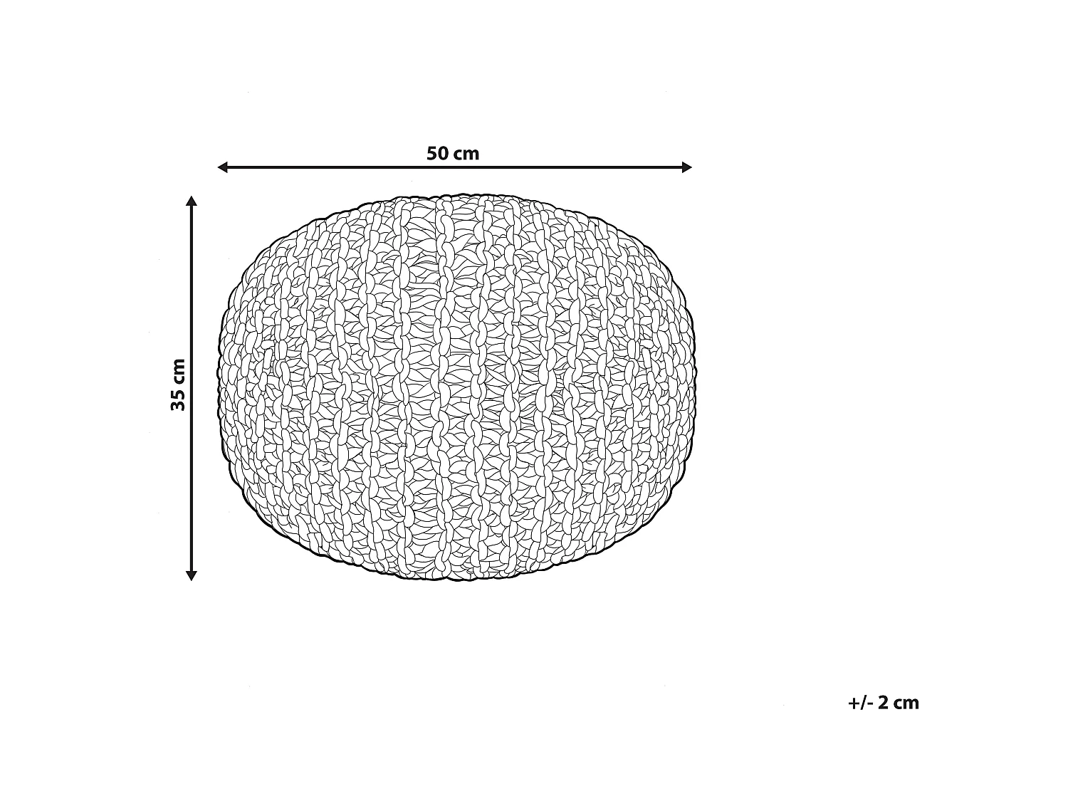 Pouf en coton bleu 50 x 35 cm CONRAD II