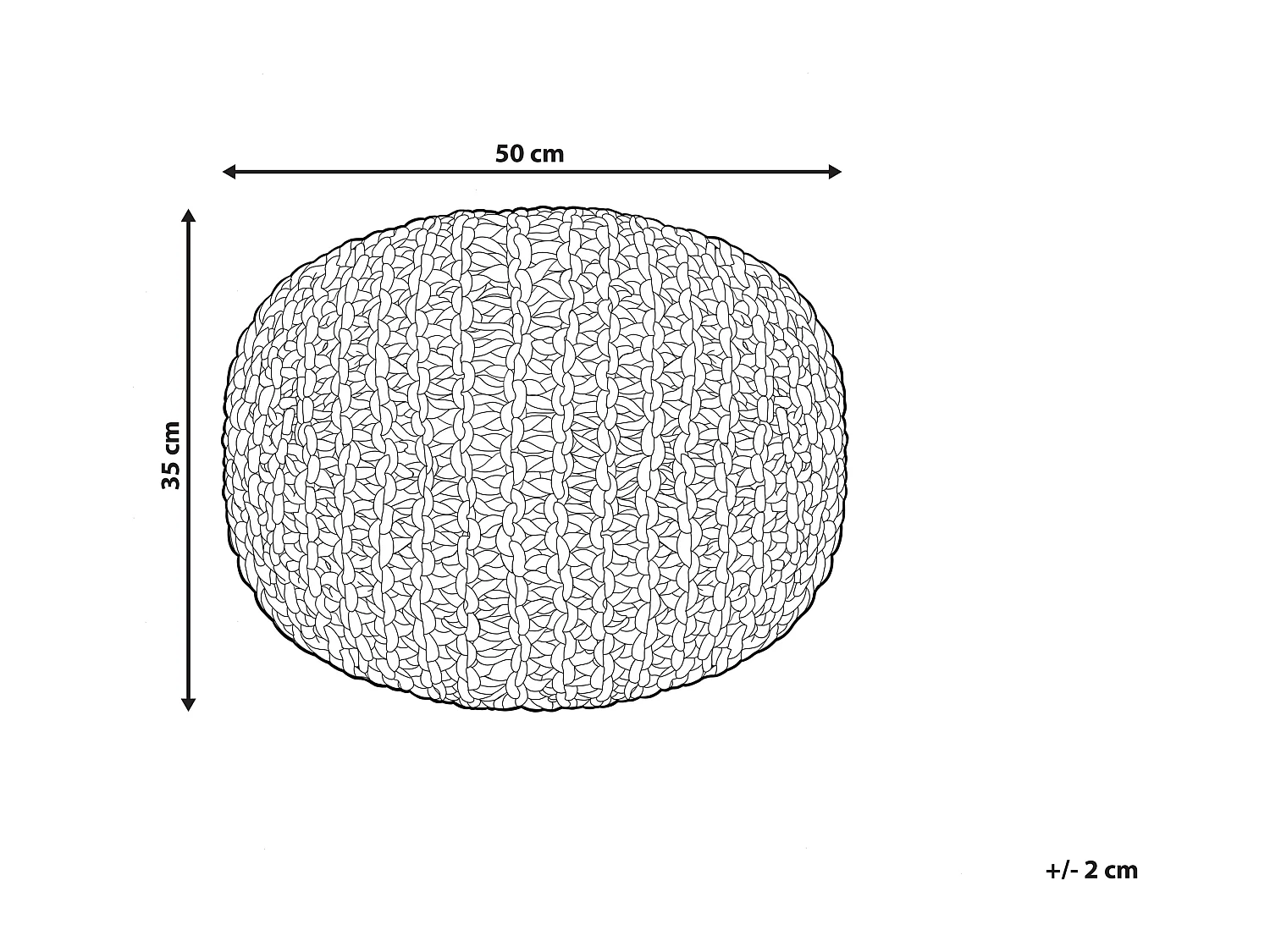 Pouf en coton bleu 50 x 35 cm CONRAD II