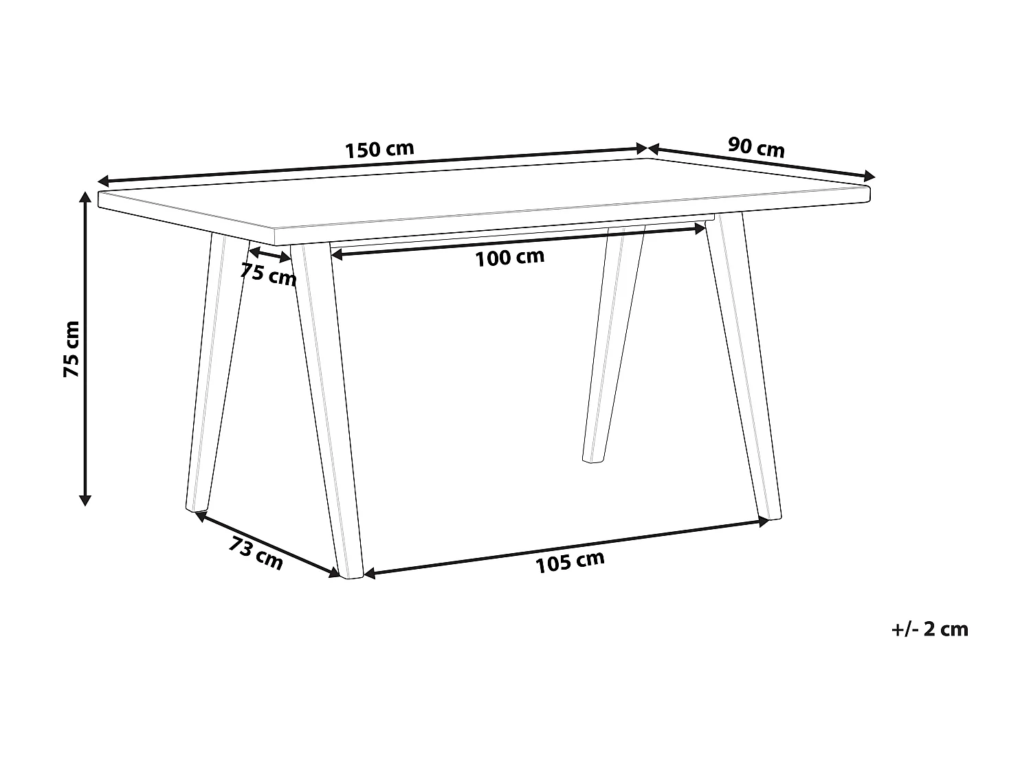 Stół do jadalni LENISTER Brązowy/ czarny 150 cm 90 cm
