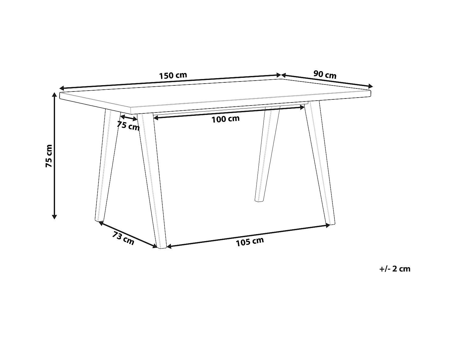 Tavolo da pranzo LENISTER Marrone/ Bianco 150 cm 90 cm