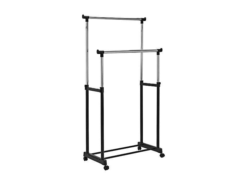 Perchero con armario con ruedas 84 x 43 x 168 cm 2 barras 20_0000979
