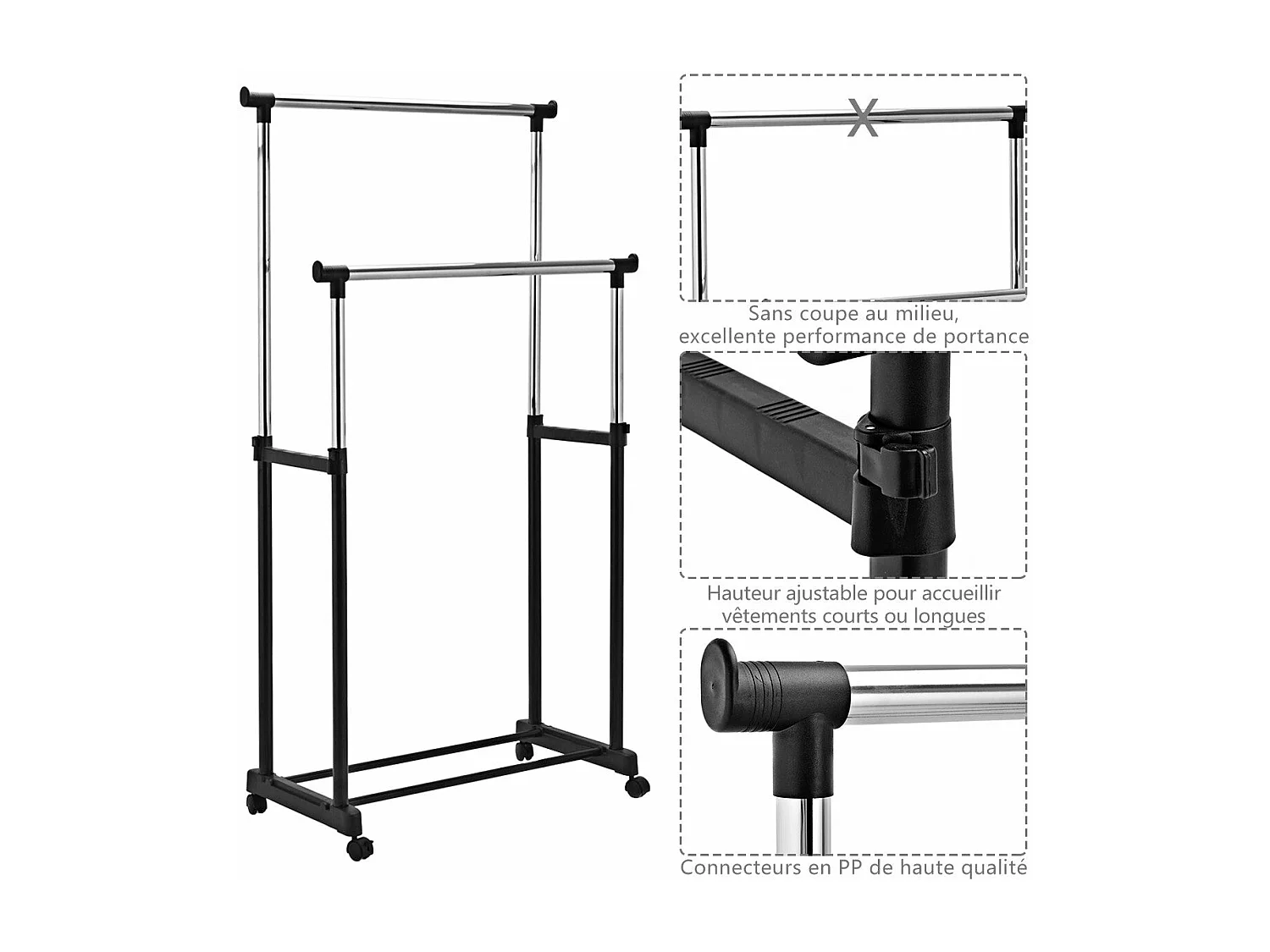 Portant à vêtements portant 84 x 43 x 168 cm 20_0000979