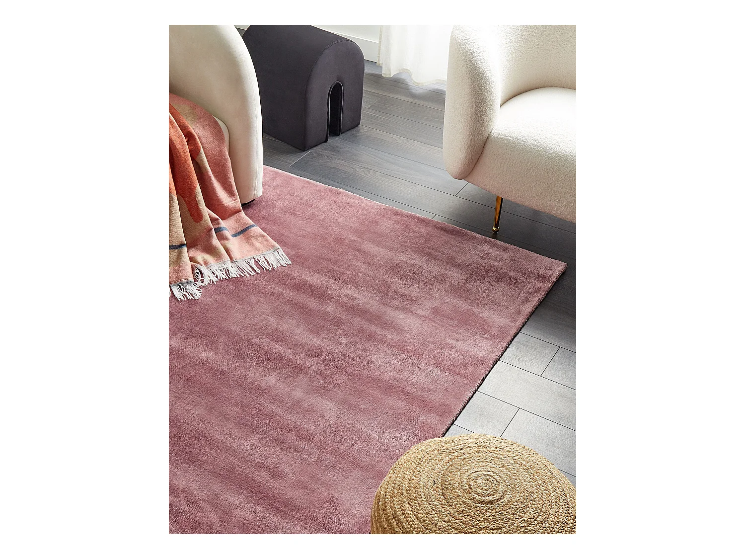 Tapis GESI II Rose 140 x 200 cm Soie artificielle