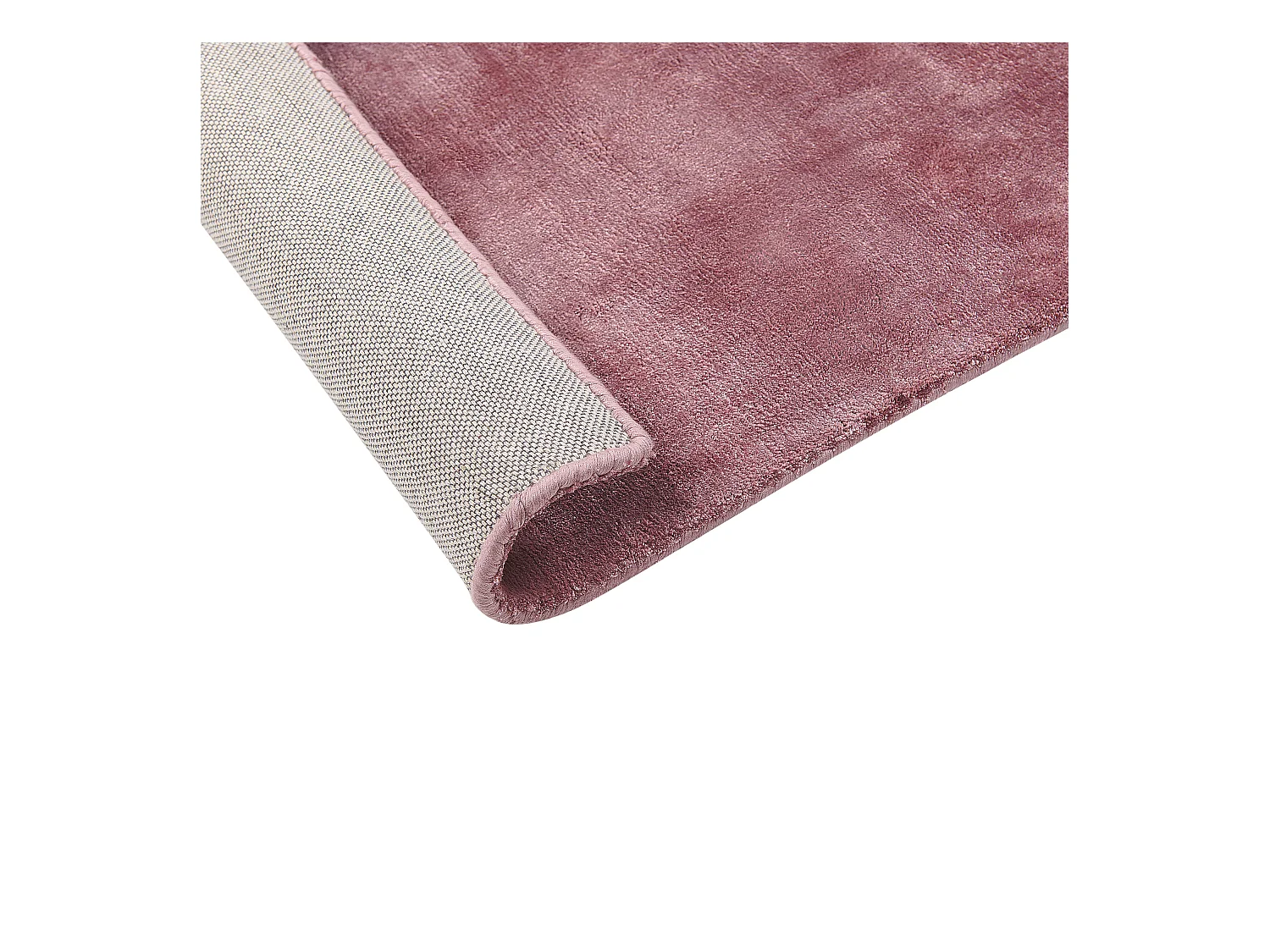 Teppich Viskose rosa 160 x 230 cm einfarbig handgewebt Kurzflor Modern Gesi II