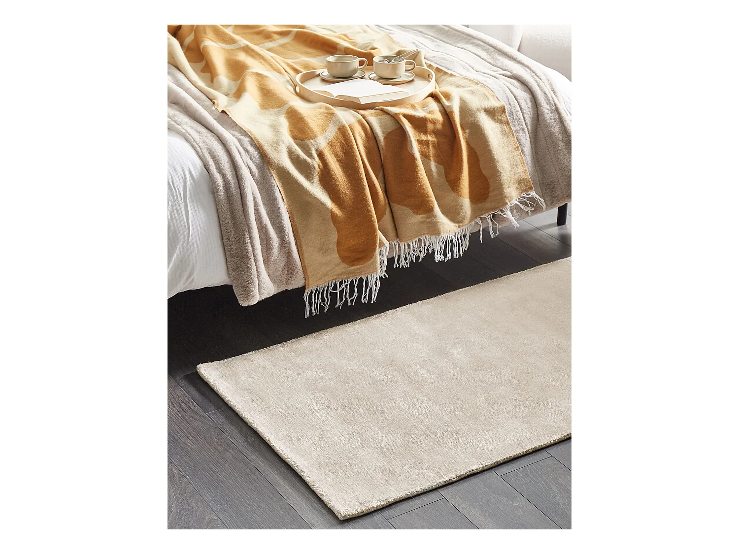 Vloerkleed viscose lichtbeige 80 x 150 cm GESI II