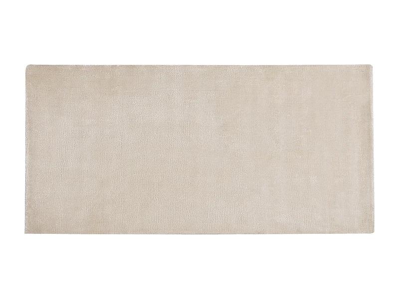 Teppich Viskose helles Beige 80 x 150 cm einfarbig handgewebt Kurzflor Gesi II