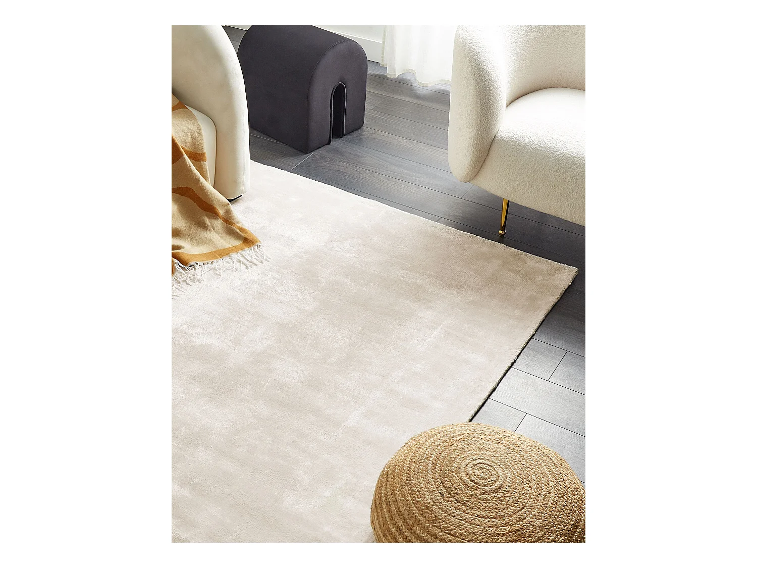 Tapete em viscose creme claro 160 x 230 cm GESI II