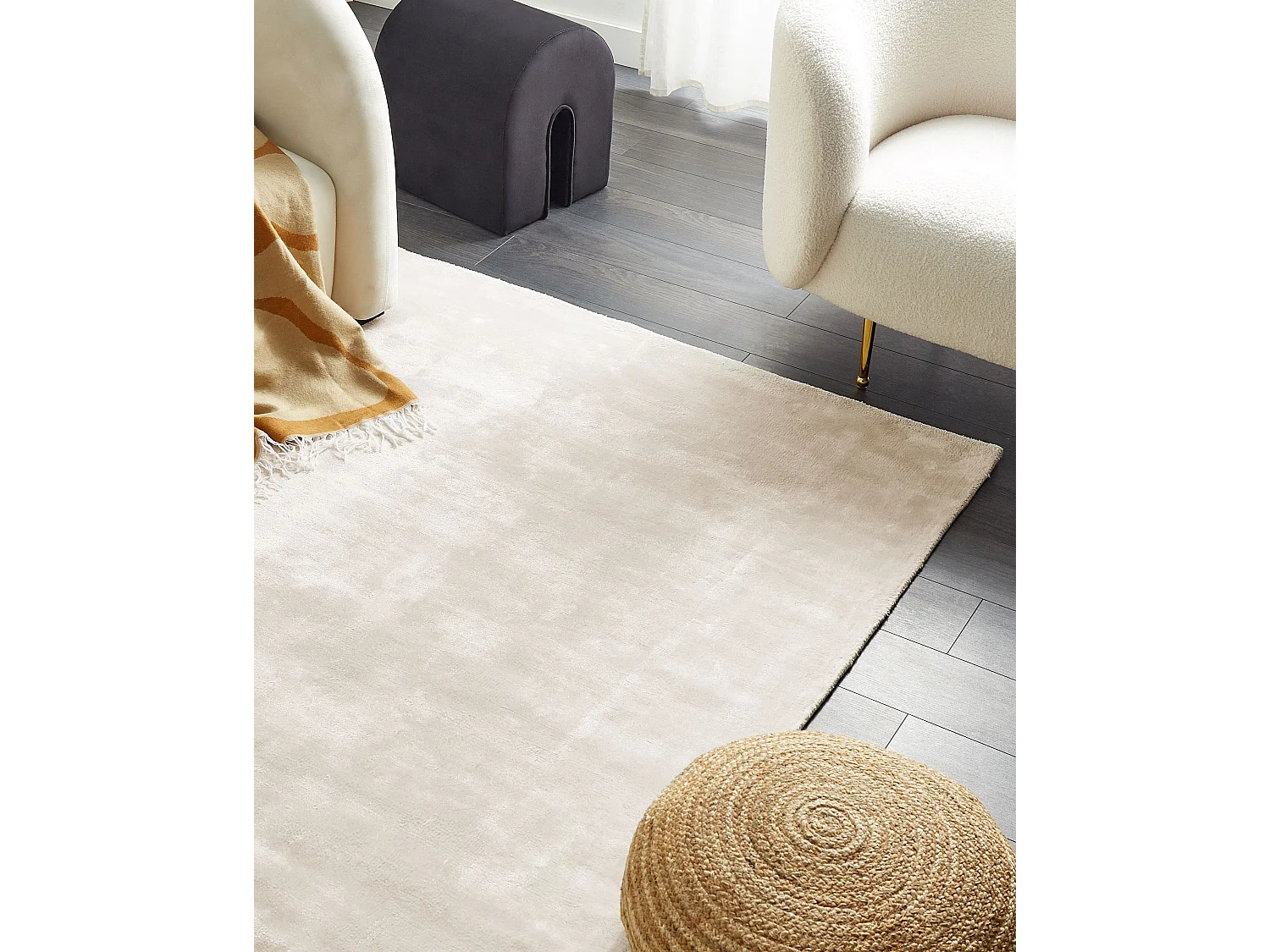 Tappeto viscosa beige chiaro 160 x 230 cm GESI II