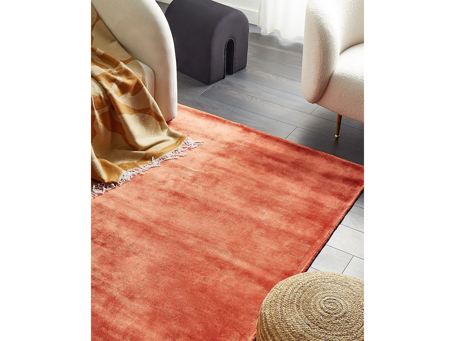 Tapis GESI II Orange 140 x 200 cm Soie artificielle