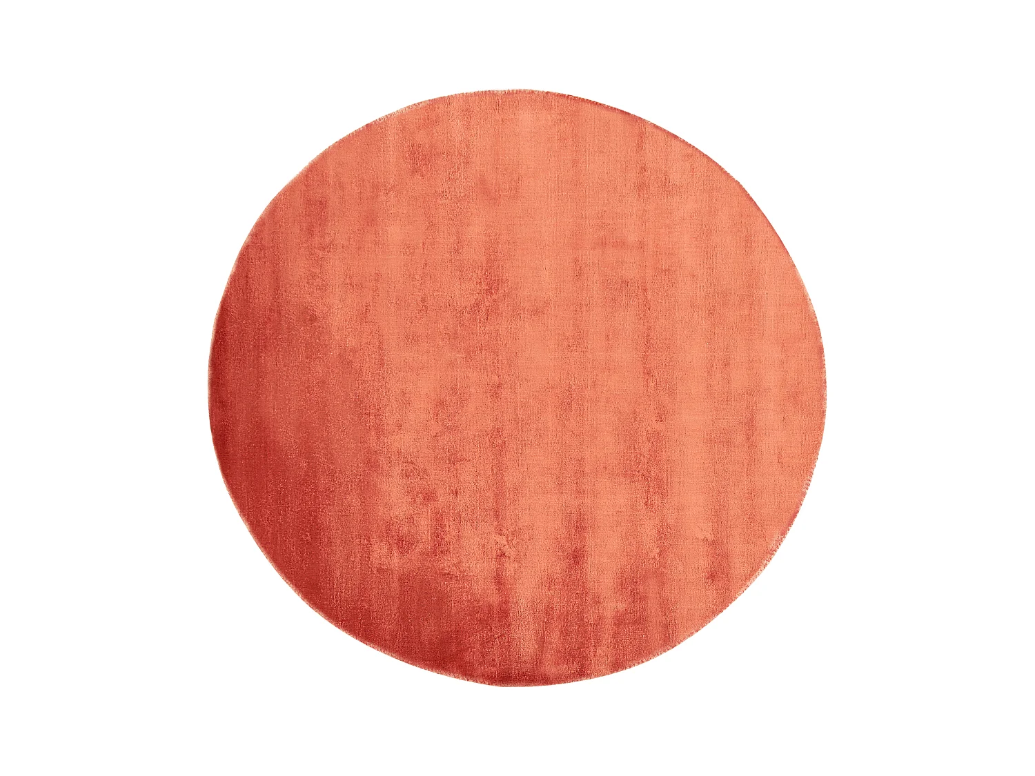 Teppich Viskose orange rund 140 cm einfarbig handgewebt Kurzflor Modern Gesi II